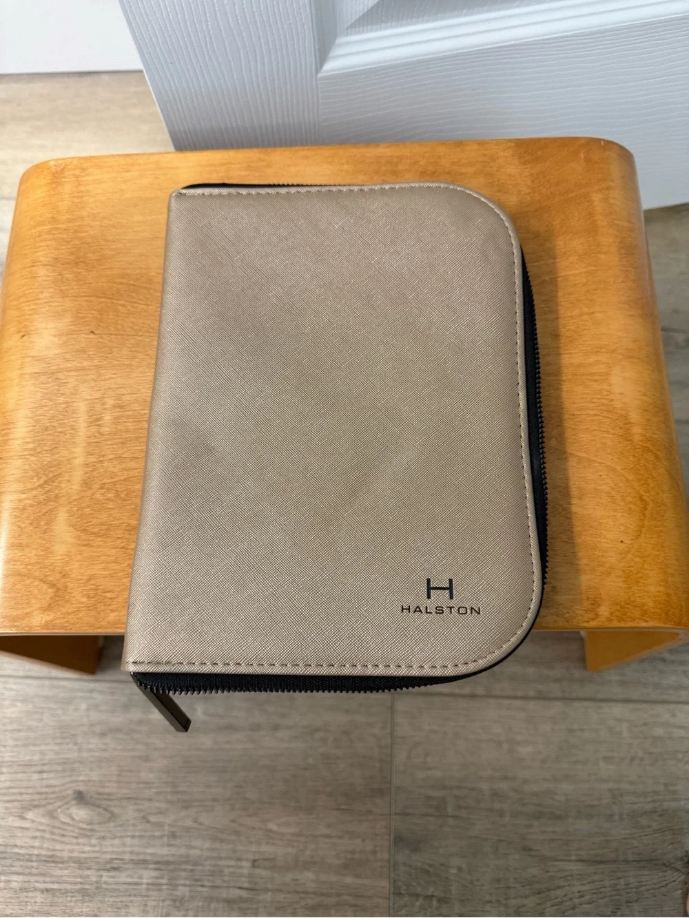 Halston Zip Travel Jewelry Case in Taupe
